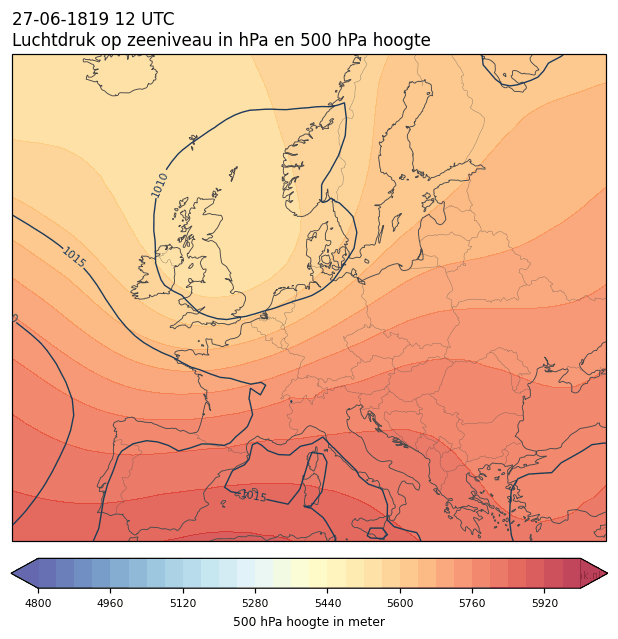 Weerkaart van 27 juni 1819 om 12 UTC