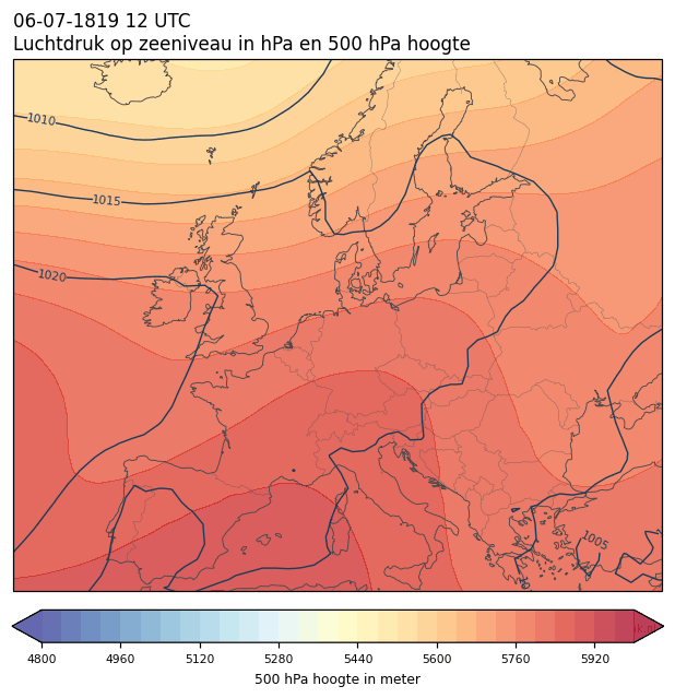 Weerkaart van 6 juli 1819 om 12 UTC