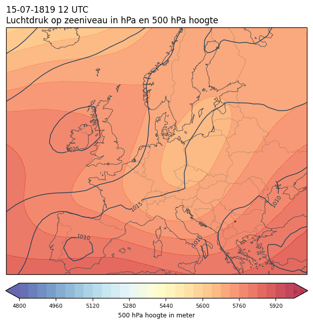 Weerkaart van 15 juli 1819 om 12 UTC