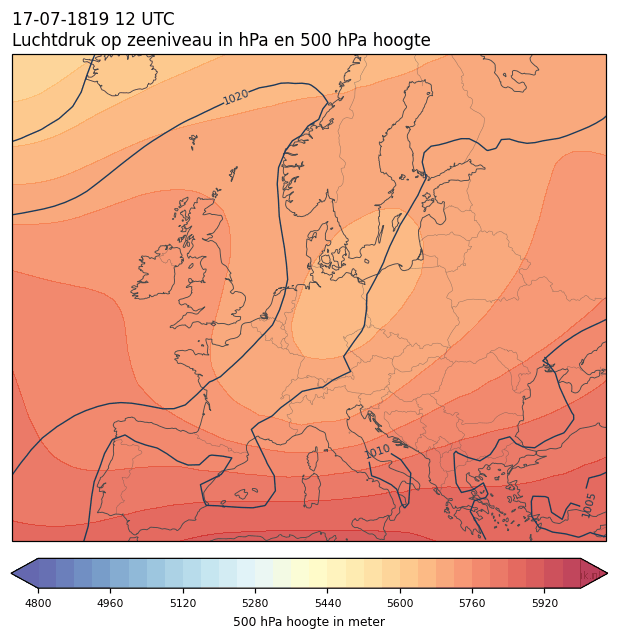 Weerkaart van 17 juli 1819 om 12 UTC