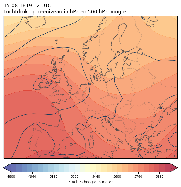 Weerkaart van 15 augustus 1819 om 12 UTC
