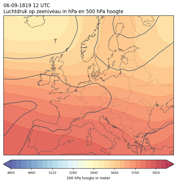 Weerkaart van 6 september 1819 om 12 UTC