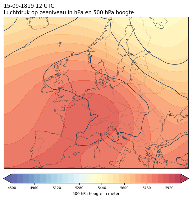 Weerkaart van 15 september 1819 om 12 UTC
