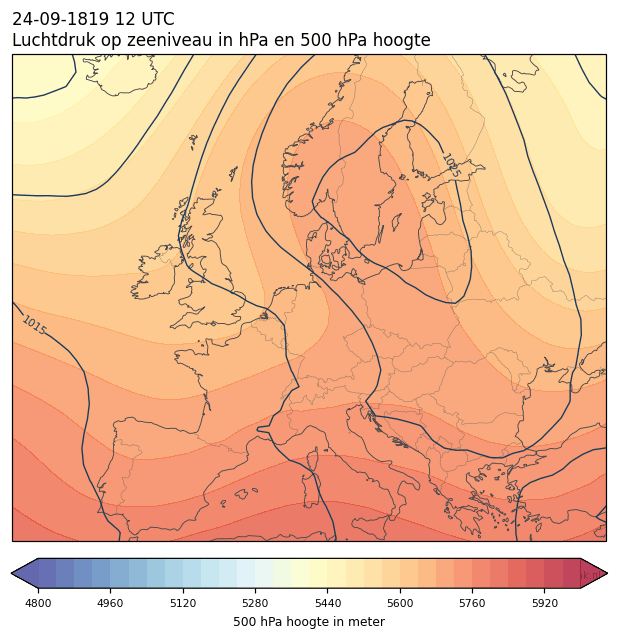 Weerkaart van 24 september 1819 om 12 UTC