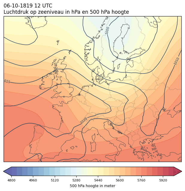 Weerkaart van 6 oktober 1819 om 12 UTC