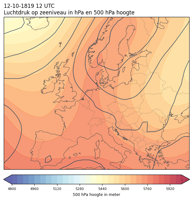 Weerkaart van 12 oktober 1819 om 12 UTC