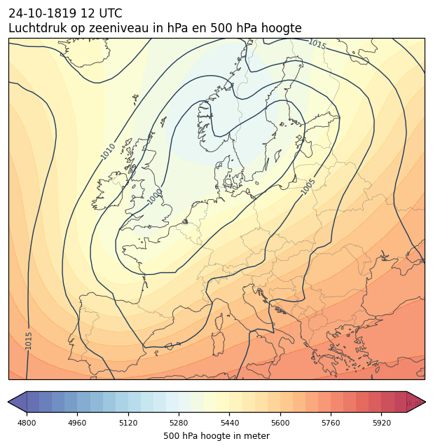 Weerkaart van 24 oktober 1819 om 12 UTC
