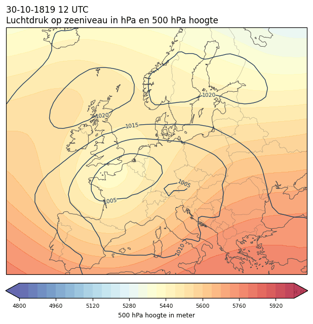 Weerkaart van 30 oktober 1819 om 12 UTC