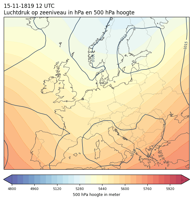 Weerkaart van 15 november 1819 om 12 UTC