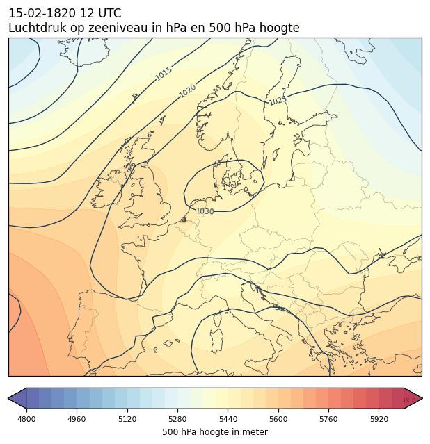 Weerkaart van 15 februari 1820 om 12 UTC