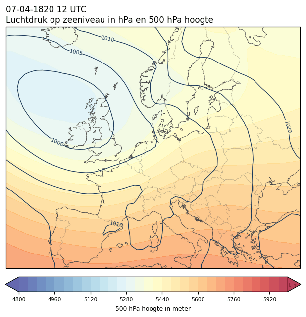 Weerkaart van 7 april 1820 om 12 UTC