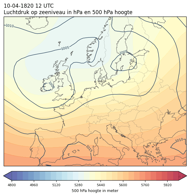 Weerkaart van 10 april 1820 om 12 UTC