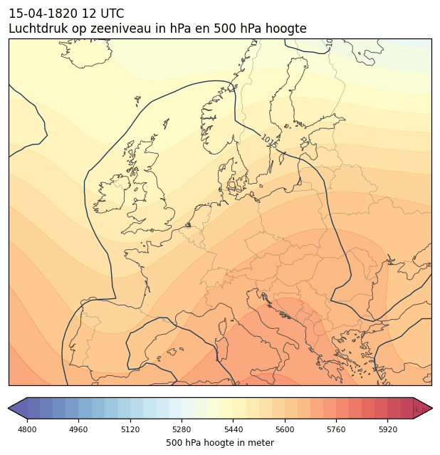 Weerkaart van 15 april 1820 om 12 UTC