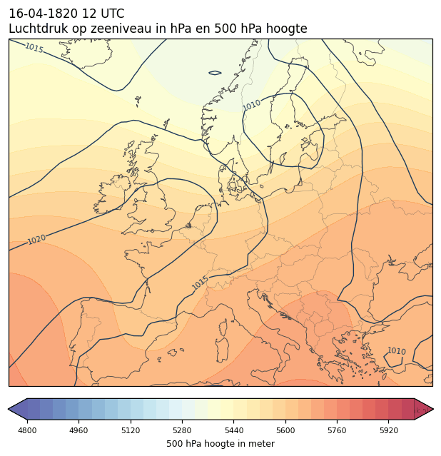 Weerkaart van 16 april 1820 om 12 UTC
