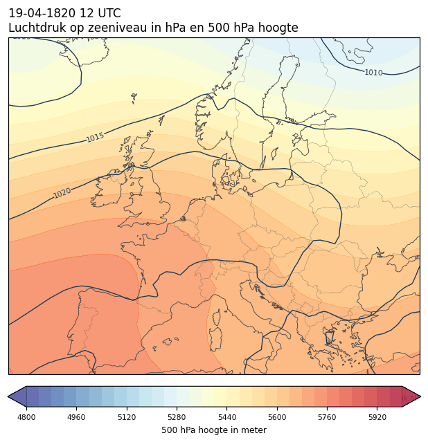 Weerkaart van 19 april 1820 om 12 UTC