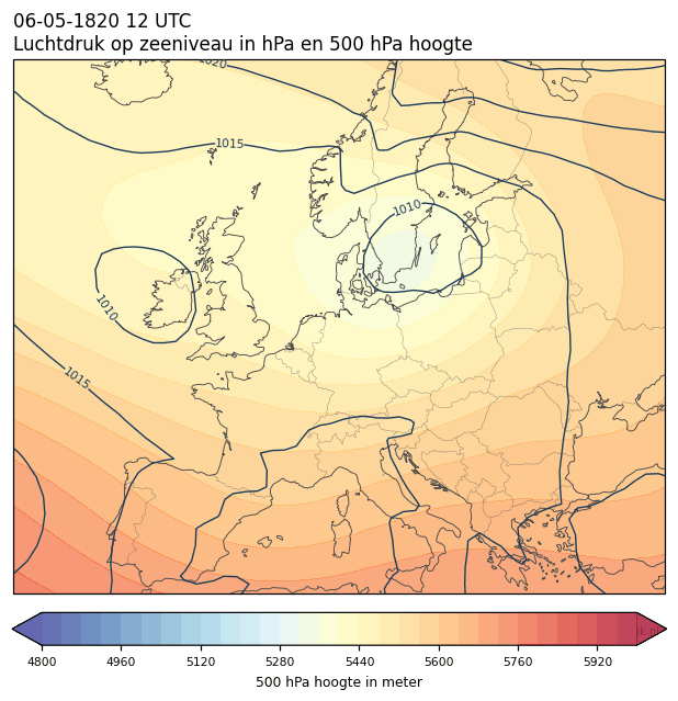 Weerkaart van 6 mei 1820 om 12 UTC