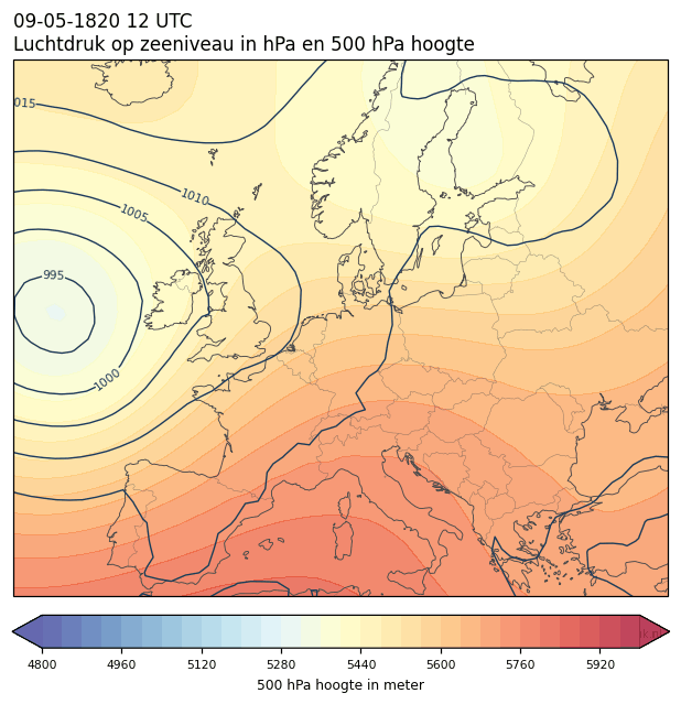 Weerkaart van 9 mei 1820 om 12 UTC