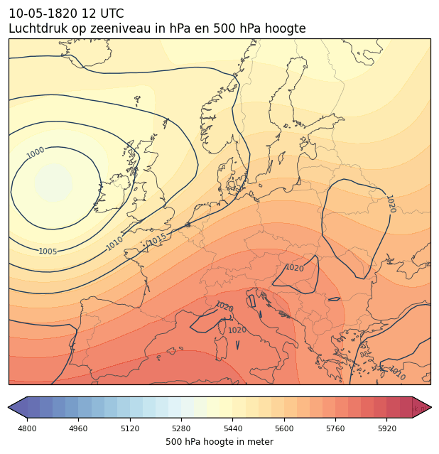 Weerkaart van 10 mei 1820 om 12 UTC