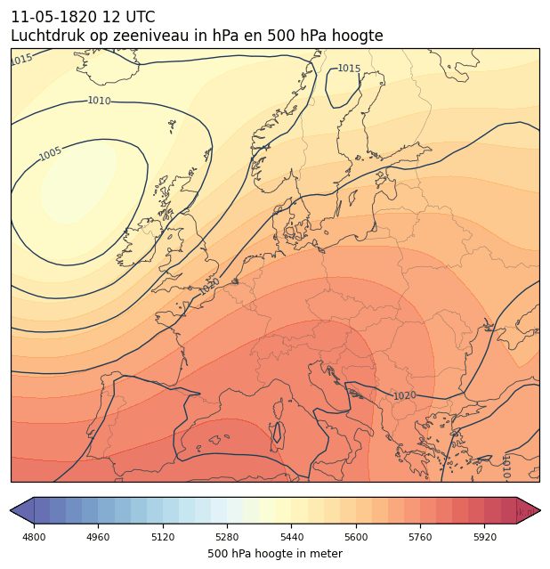 Weerkaart van 11 mei 1820 om 12 UTC