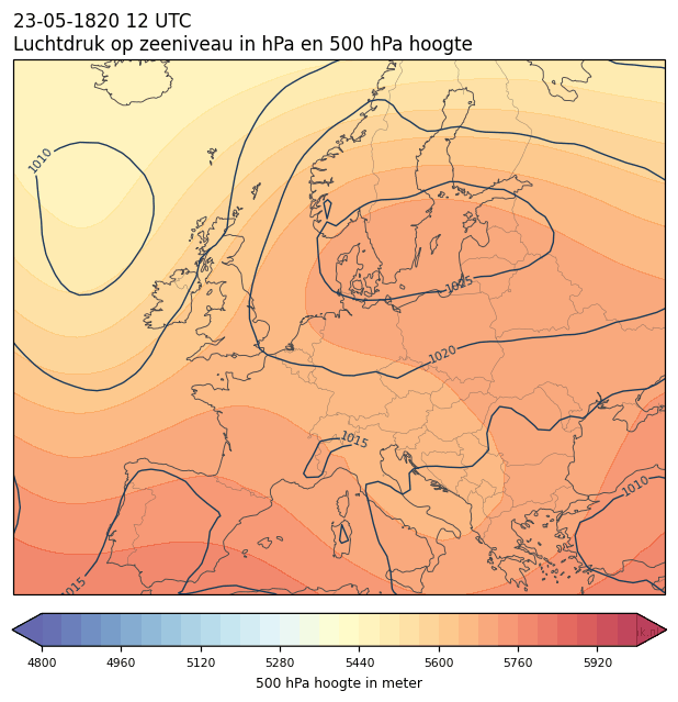 Weerkaart van 23 mei 1820 om 12 UTC