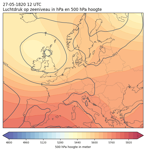 Weerkaart van 27 mei 1820 om 12 UTC