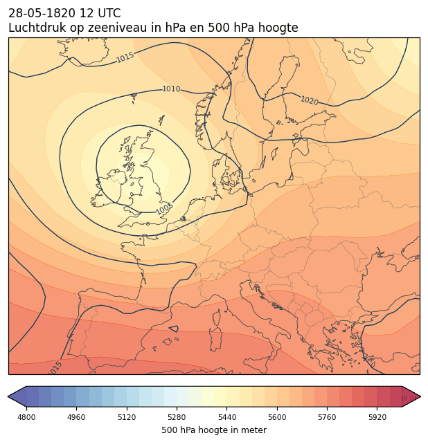 Weerkaart van 28 mei 1820 om 12 UTC