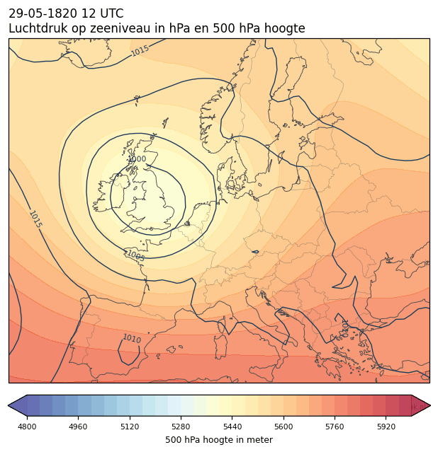 Weerkaart van 29 mei 1820 om 12 UTC