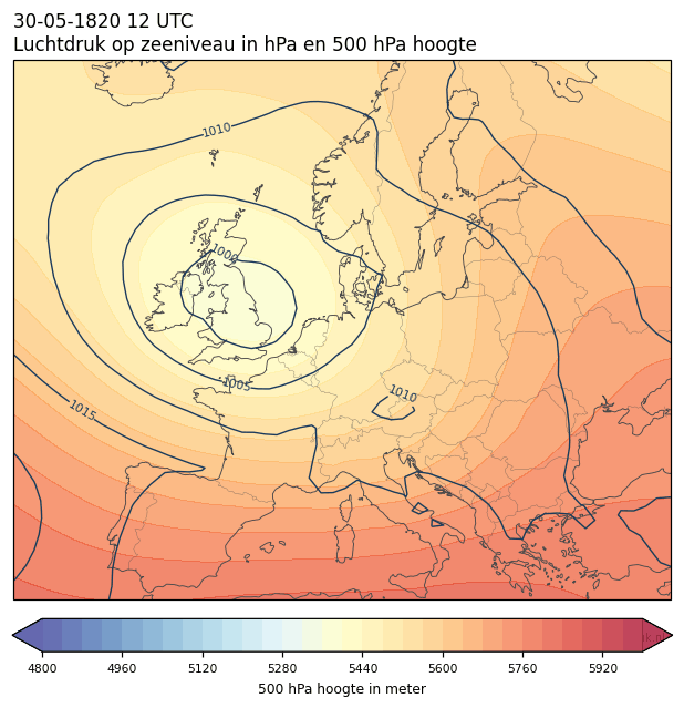 Weerkaart van 30 mei 1820 om 12 UTC