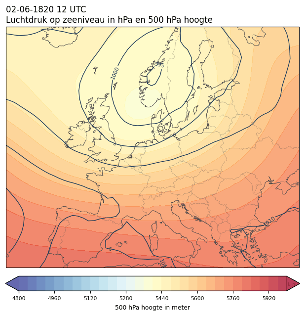 Weerkaart van 2 juni 1820 om 12 UTC
