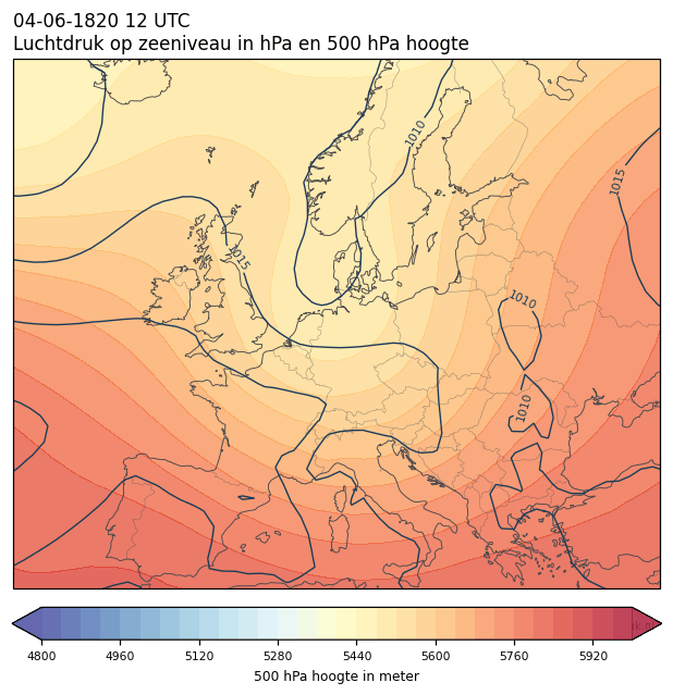 Weerkaart van 4 juni 1820 om 12 UTC