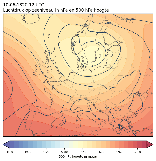 Weerkaart van 10 juni 1820 om 12 UTC