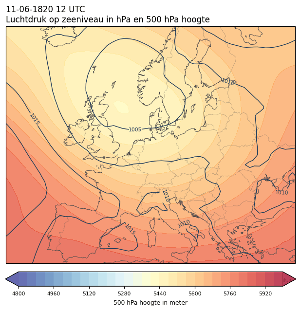 Weerkaart van 11 juni 1820 om 12 UTC