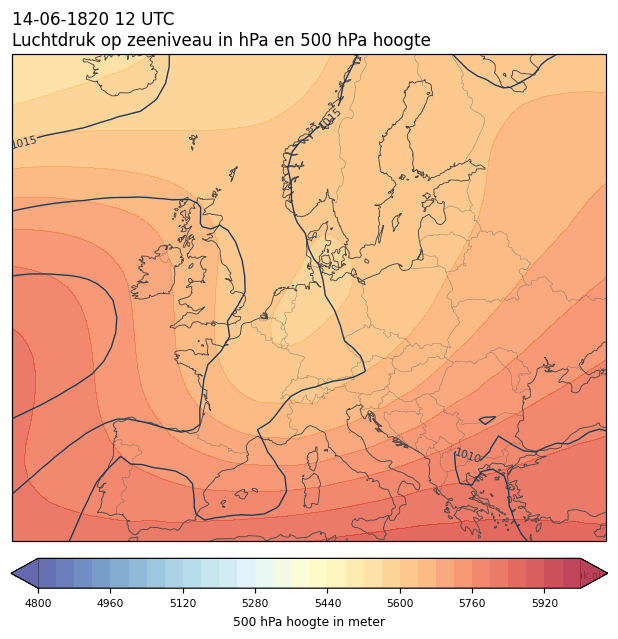 Weerkaart van 14 juni 1820 om 12 UTC