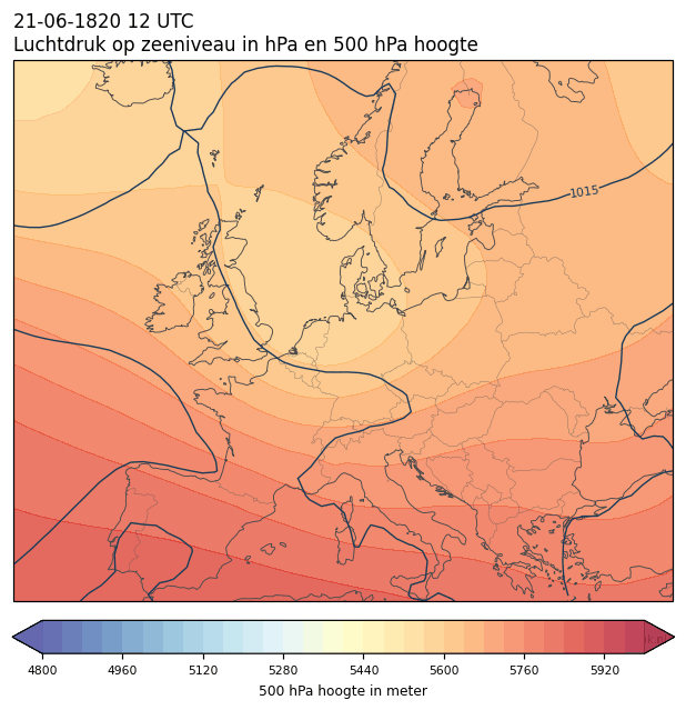 Weerkaart van 21 juni 1820 om 12 UTC