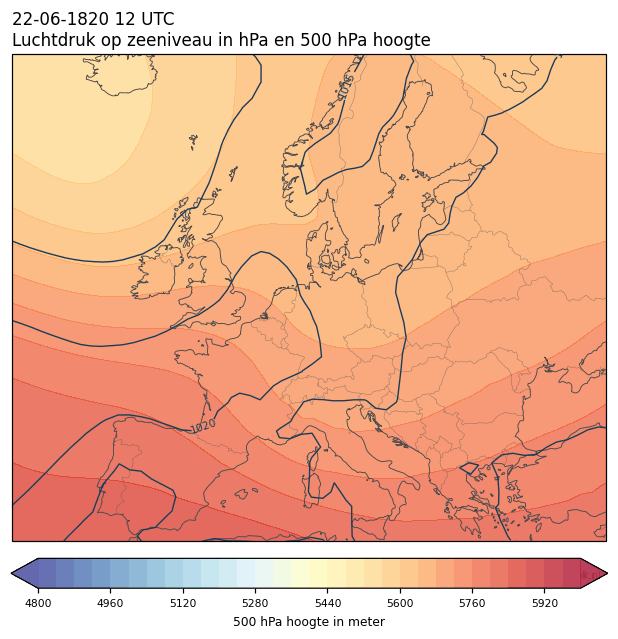 Weerkaart van 22 juni 1820 om 12 UTC