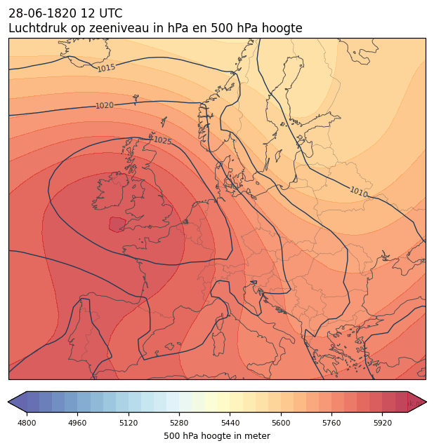 Weerkaart van 28 juni 1820 om 12 UTC