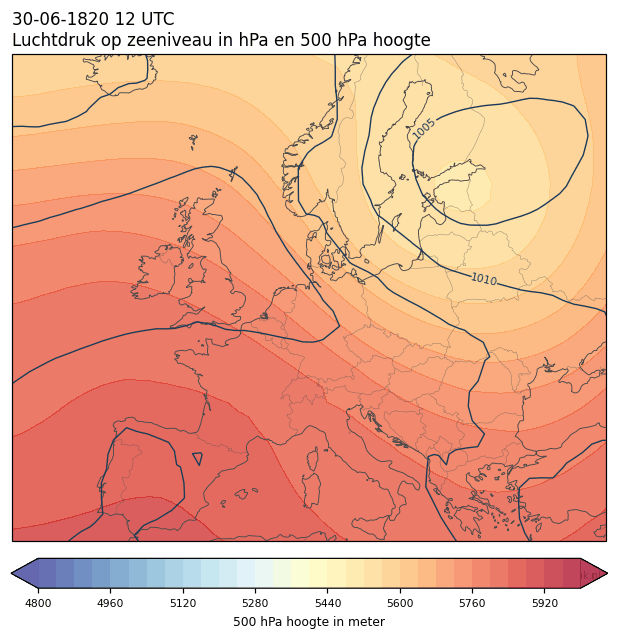 Weerkaart van 30 juni 1820 om 12 UTC