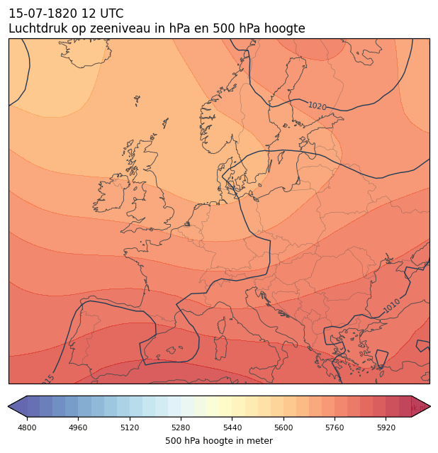 Weerkaart van 15 juli 1820 om 12 UTC