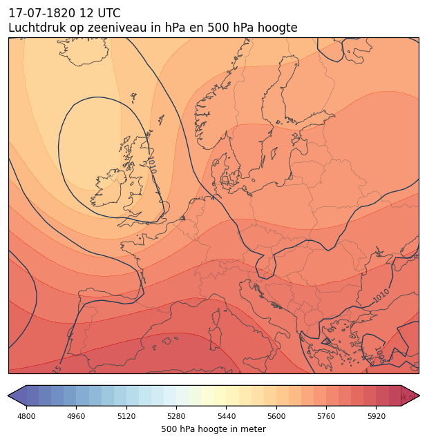 Weerkaart van 17 juli 1820 om 12 UTC