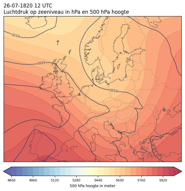 Weerkaart van 26 juli 1820 om 12 UTC