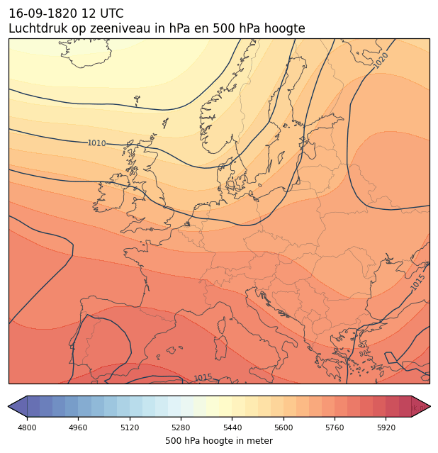 Weerkaart van 16 september 1820 om 12 UTC
