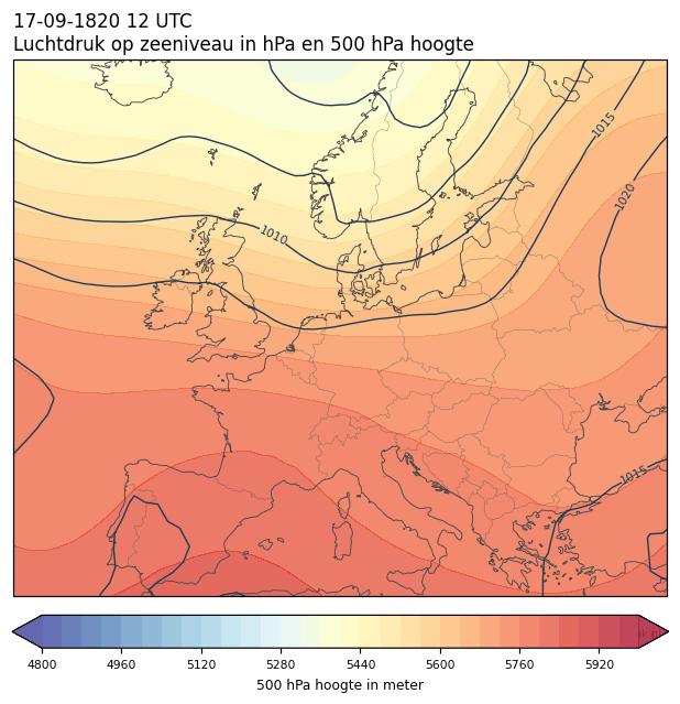 Weerkaart van 17 september 1820 om 12 UTC