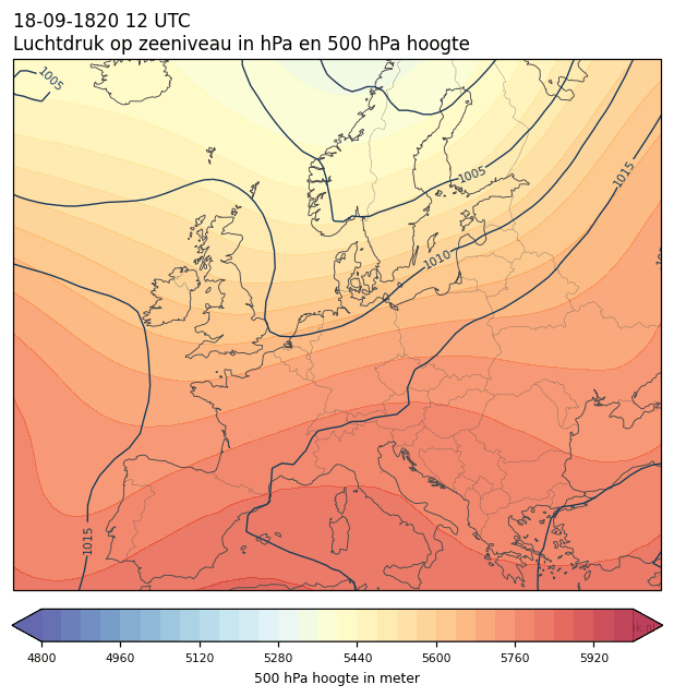 Weerkaart van 18 september 1820 om 12 UTC