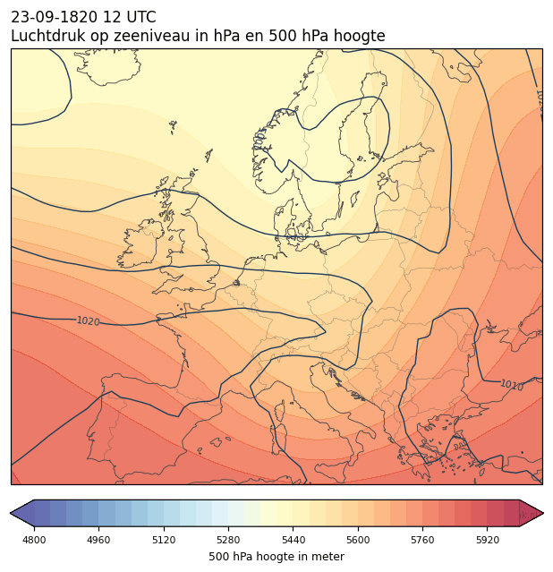 Weerkaart van 23 september 1820 om 12 UTC