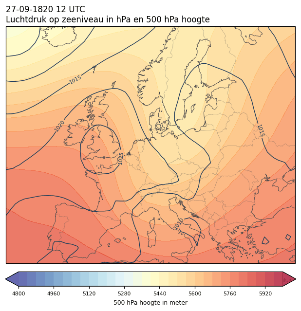 Weerkaart van 27 september 1820 om 12 UTC