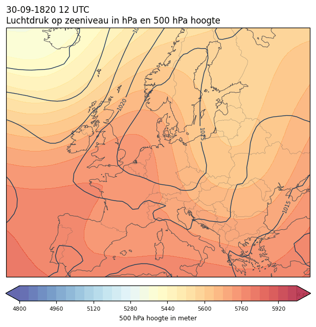 Weerkaart van 30 september 1820 om 12 UTC