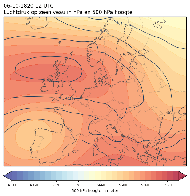 Weerkaart van 6 oktober 1820 om 12 UTC