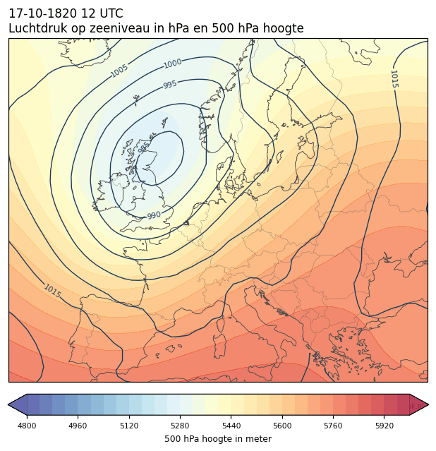 Weerkaart van 17 oktober 1820 om 12 UTC