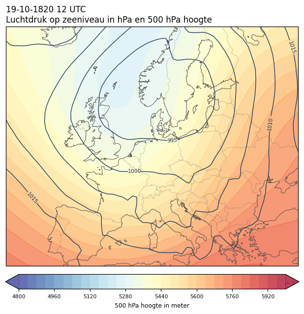 Weerkaart van 19 oktober 1820 om 12 UTC