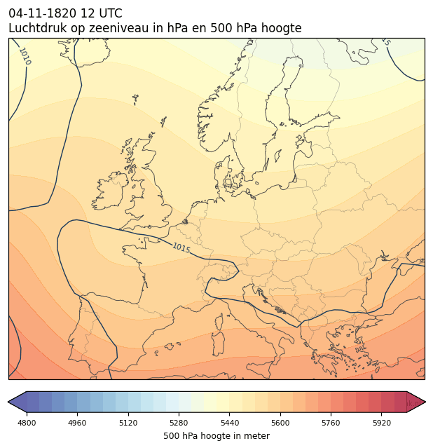 Weerkaart van 4 november 1820 om 12 UTC